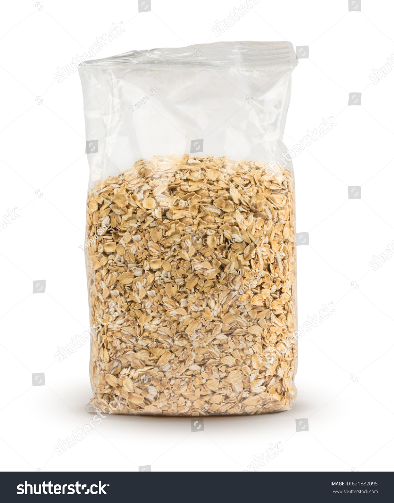 Download Plastic Bag Oatmeal Isolated On White Food And Drink Stock Image 621882095 Yellowimages Mockups