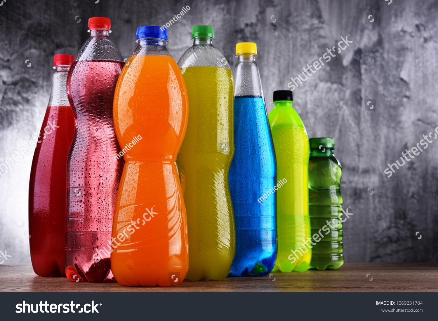 Plastic Bottles Assorted Carbonated Soft Drinks Stock Photo 1069231784 ...