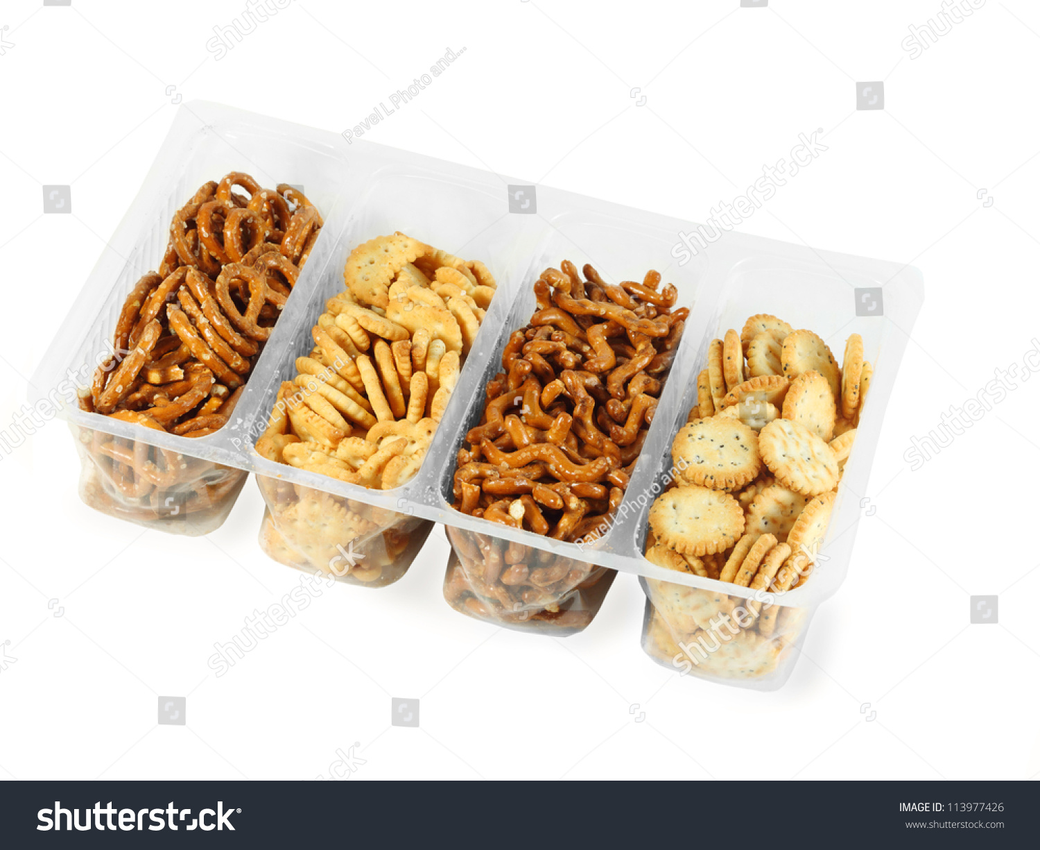  White Classic  Template Design Featuring Plastic Container with Different Cookie