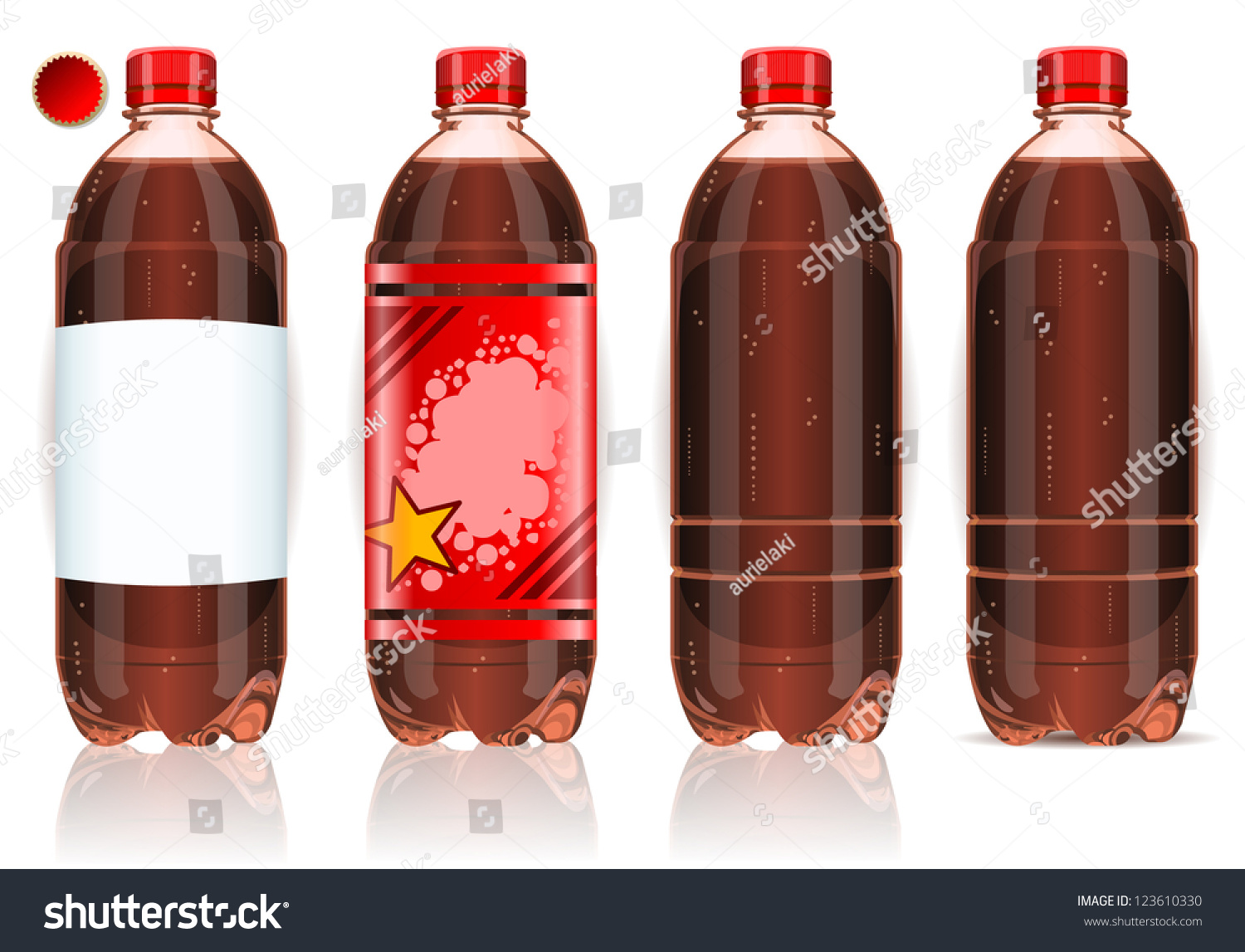 Plastic Label Bottle Of Soda Cola. Stock Photo 123610330 : Shutterstock