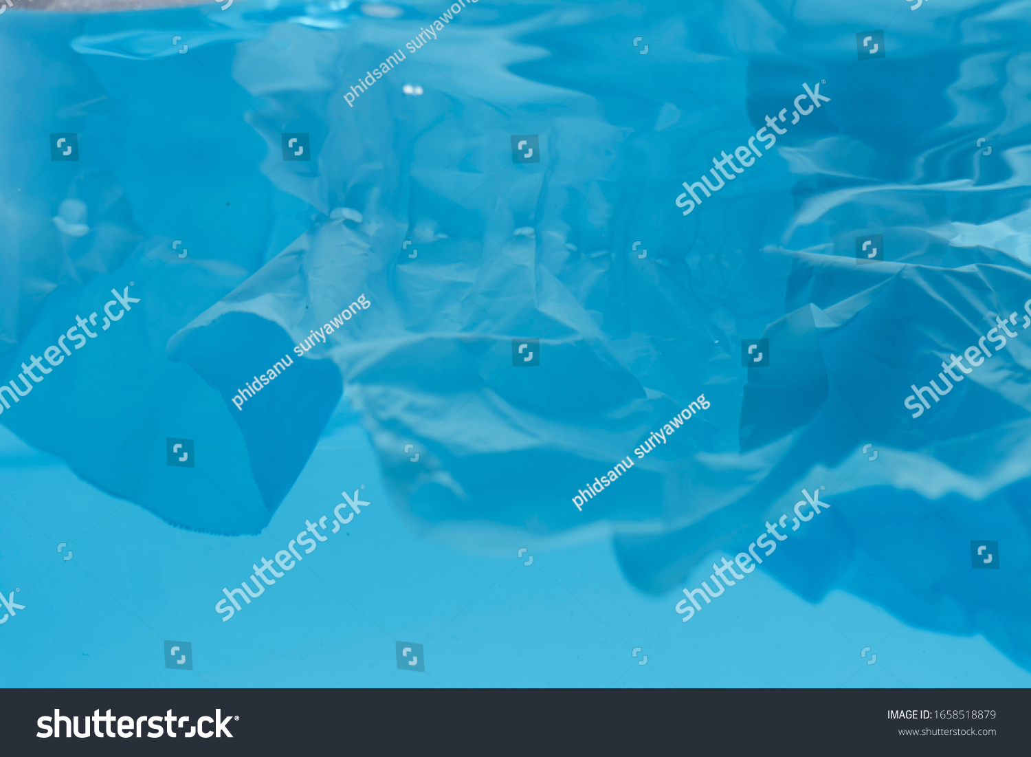 Plastic Trash Bag Floating Ocean Environmental Stock Photo 1658518879