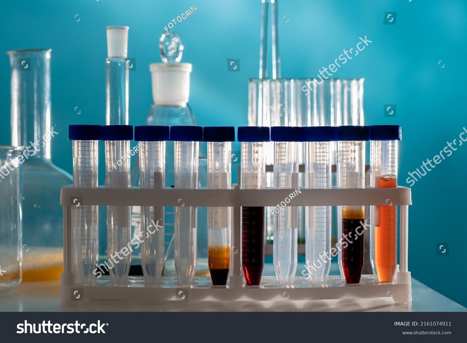 Plastic Vials Tests Laboratory Test Tubes Stock Photo 2161074911 ...