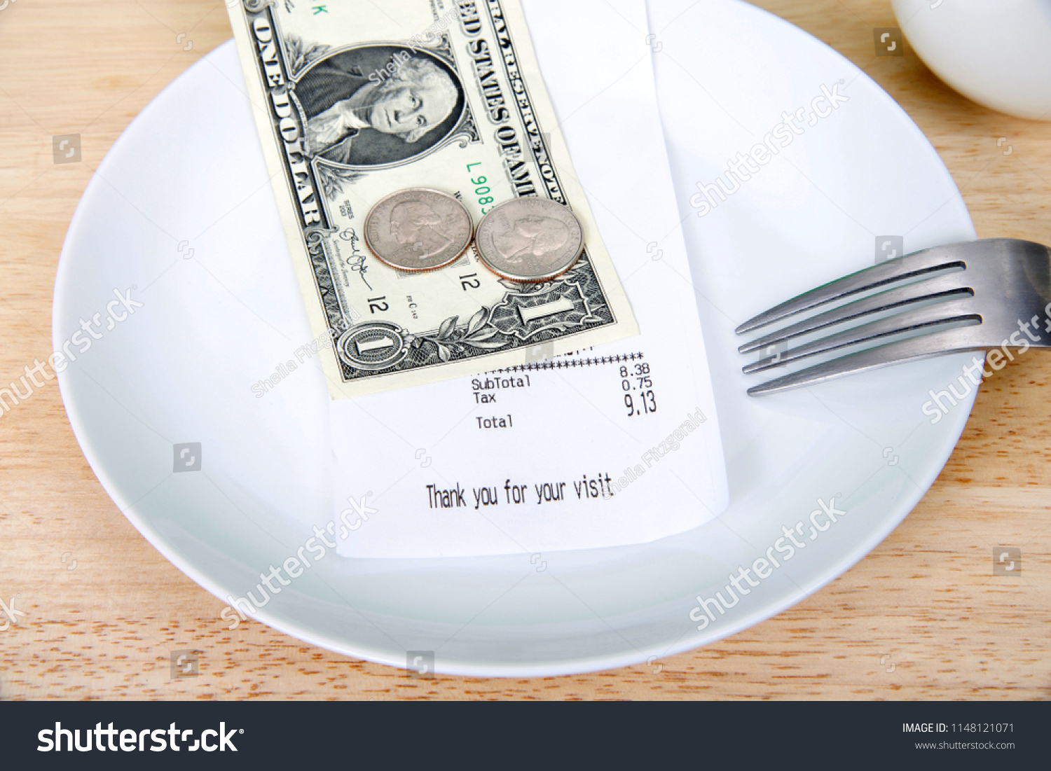 Plate Fork Upside Down Indicating Finished Stock Photo (Edit Now ...