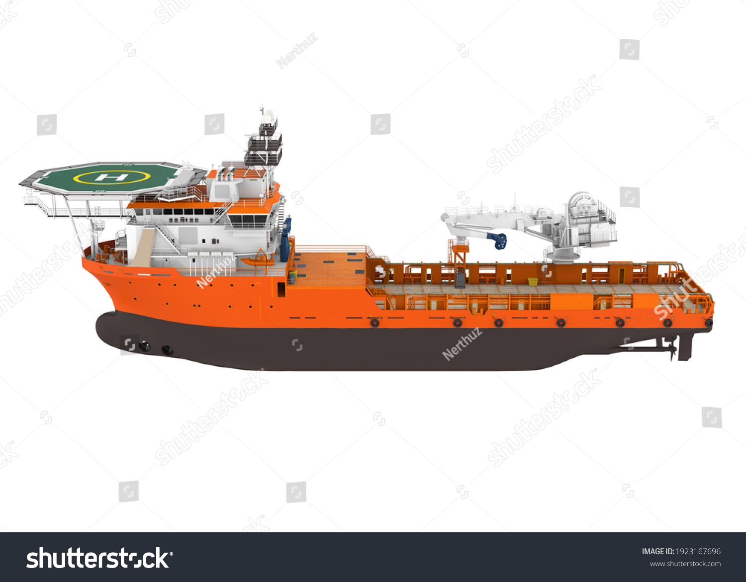 Platform Supply Vessel Ship Isolated 3d Stock Illustration 1923167696 ...