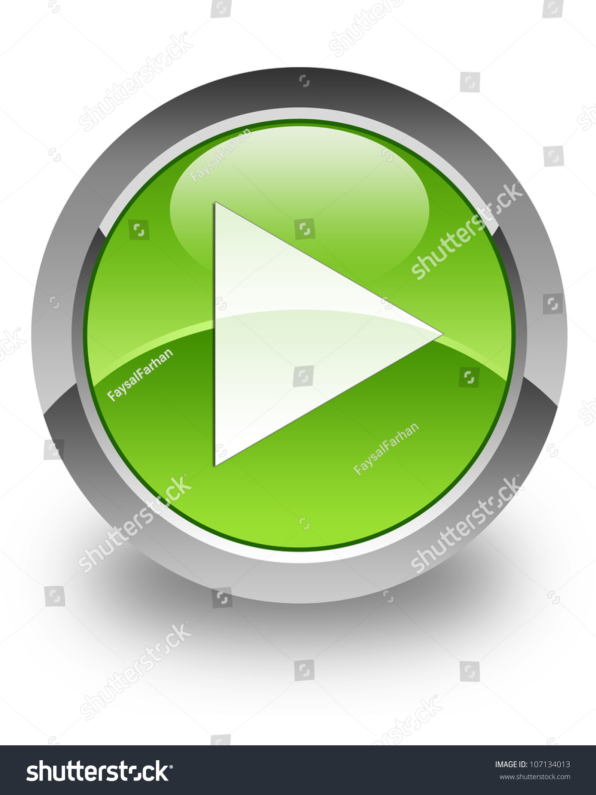 Play Icon On Glossy Green Round Stock Illustration 107134013 - Shutterstock