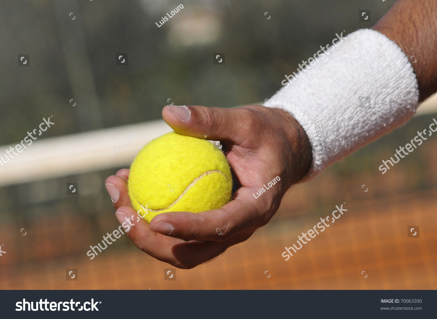 Players Hand Tennis Ball Closeup Stock Photo Edit Now
