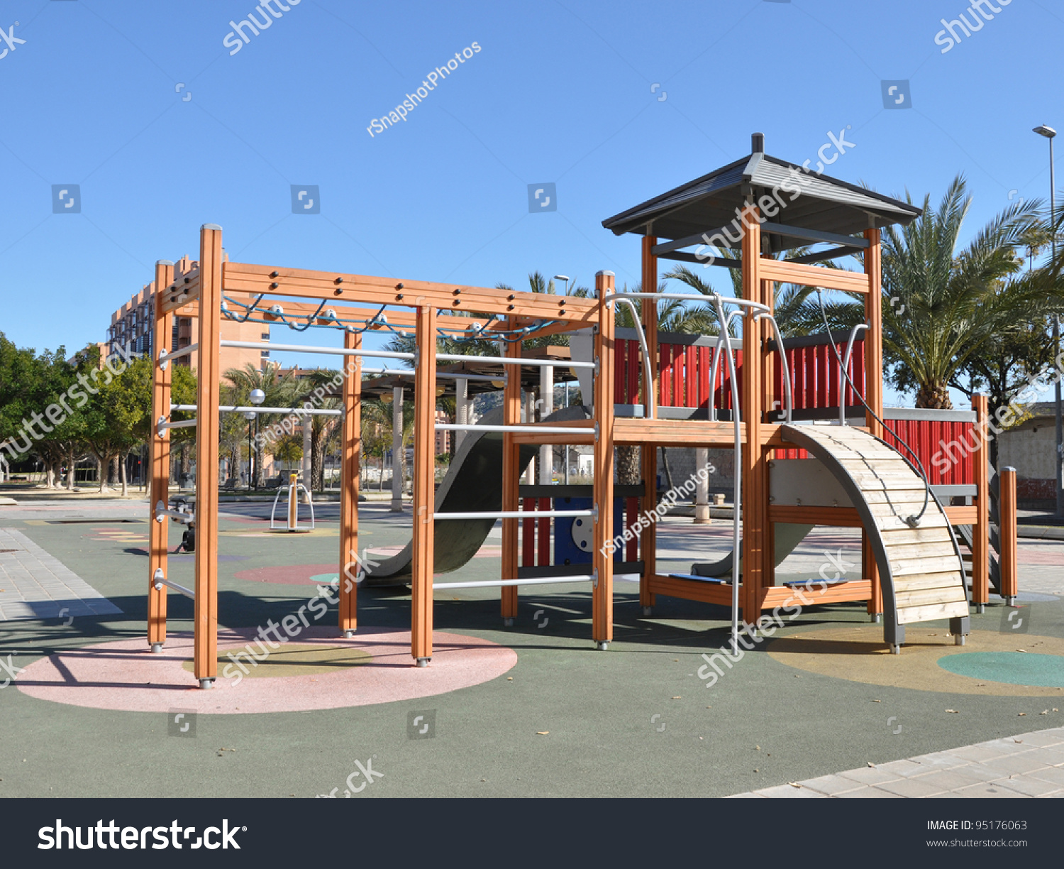 Playground Tropical Climate Under Clear Blue Sky Stock Photo 95176063 ...