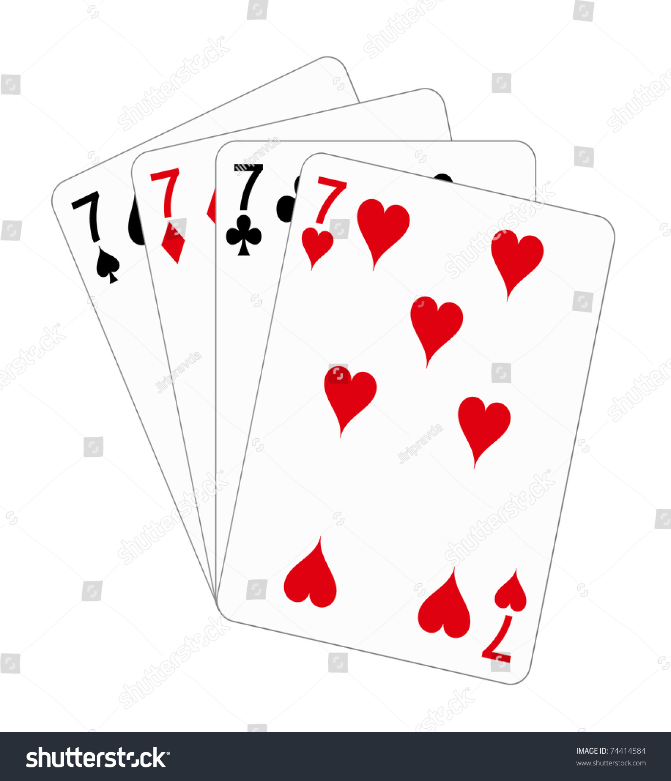 Image result for the 4 sevens of the card deck