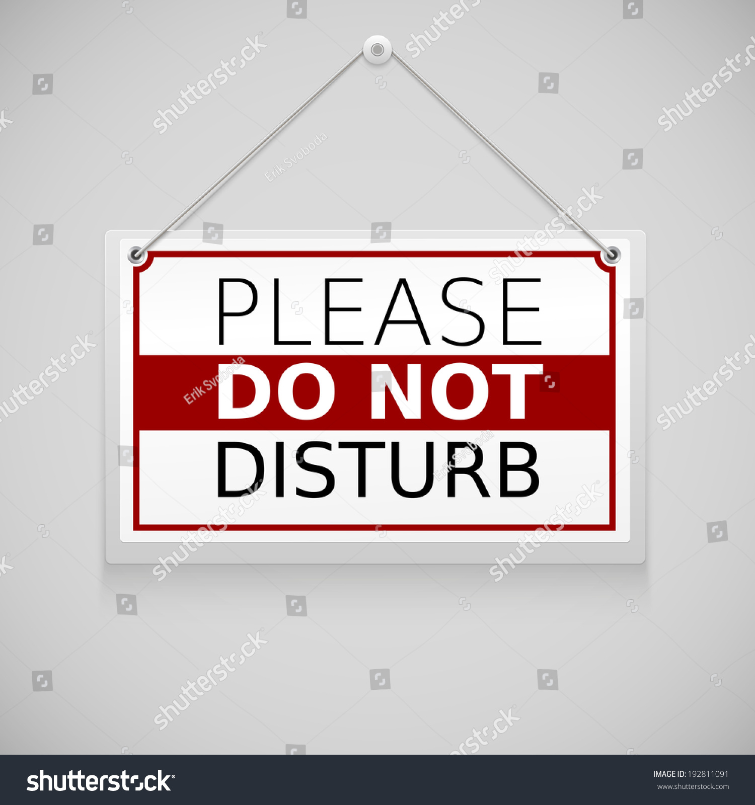 Please Do Not Disturb, Sign Hanging On The Wall Stock Photo 192811091 ...