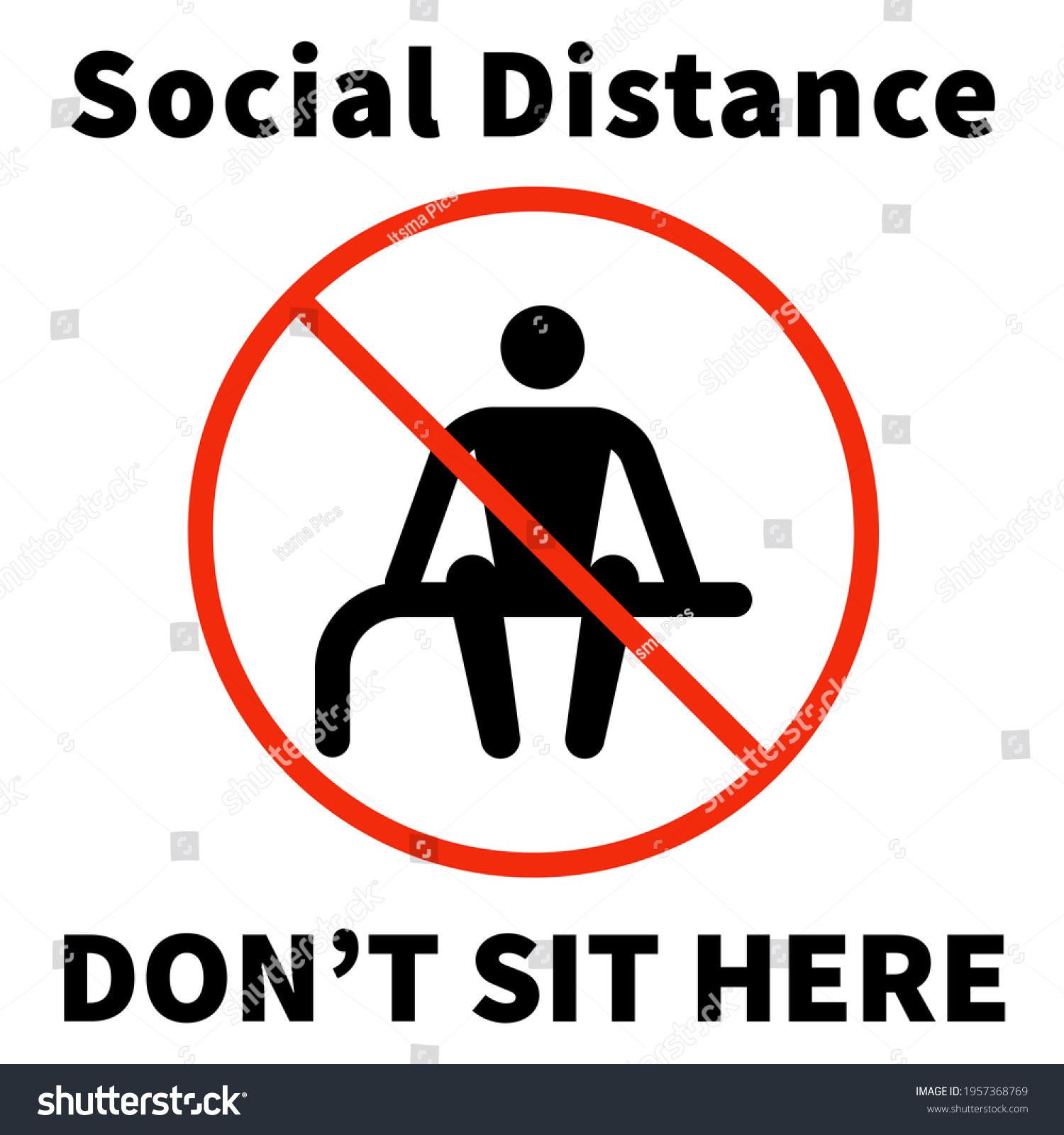 Please Do Not Sit Here Prevent Ilustracja Stockowa 1957368769 Shutterstock