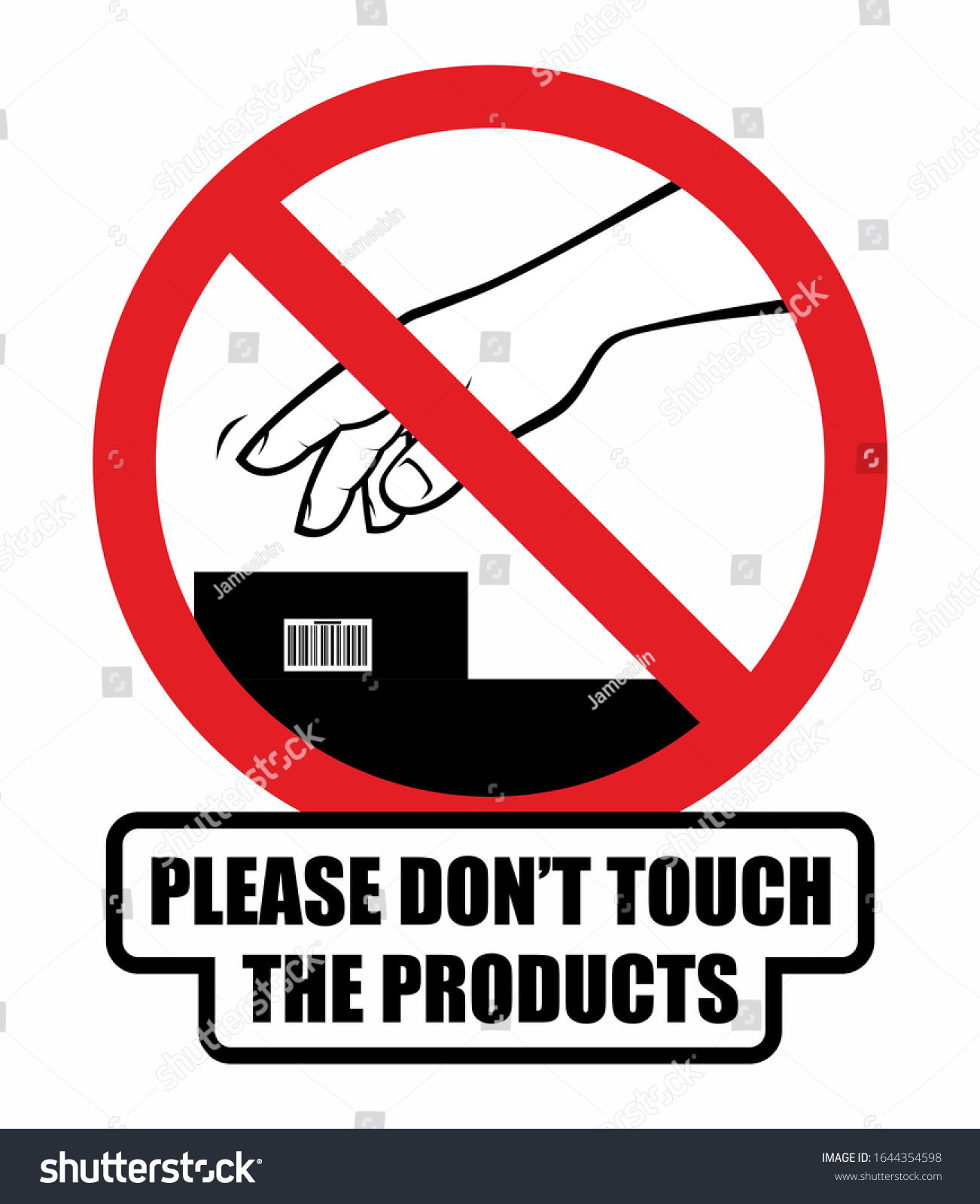 Please Dont Touch Products Sign Stock Illustration