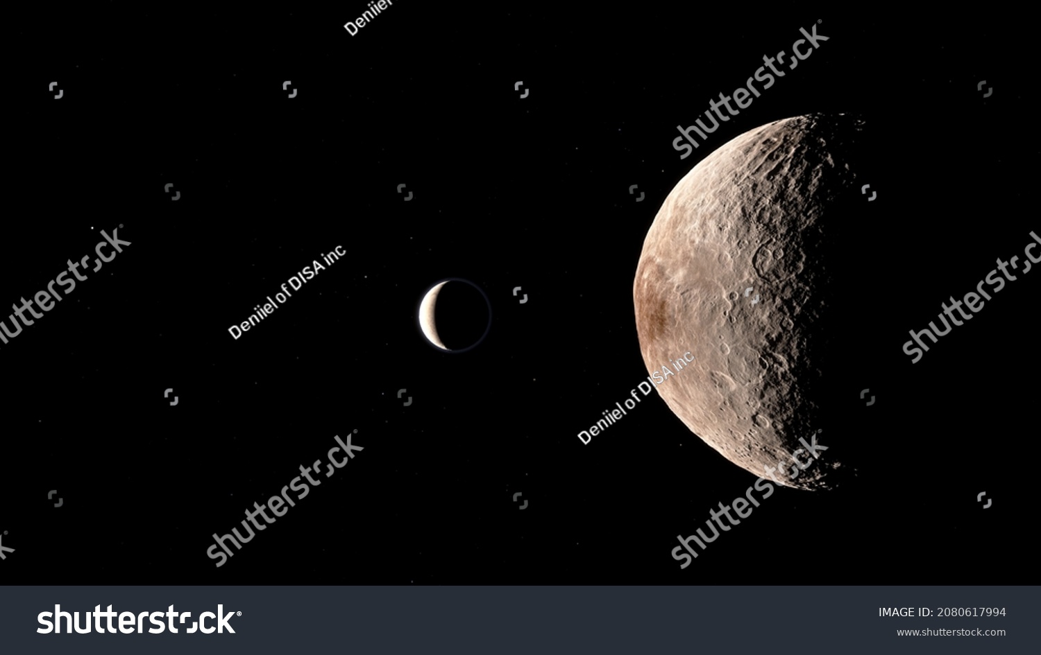 Pluto Charon Dwarf Planets High Quality Stock Illustration 2080617994