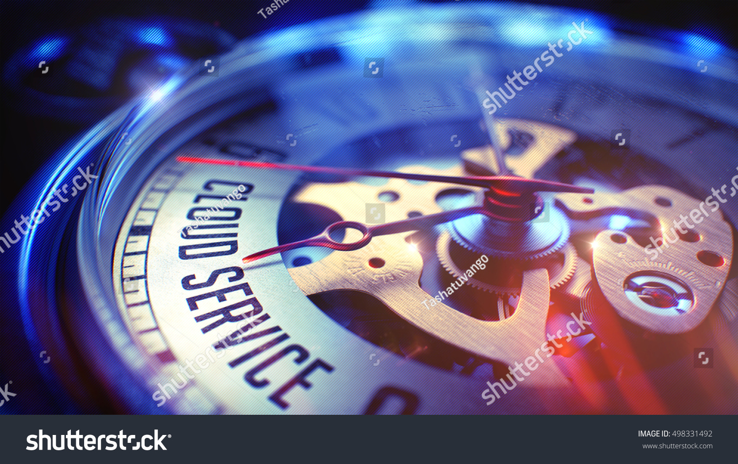 Pocket Watch Face Cloud Service Wording Stock Illustration