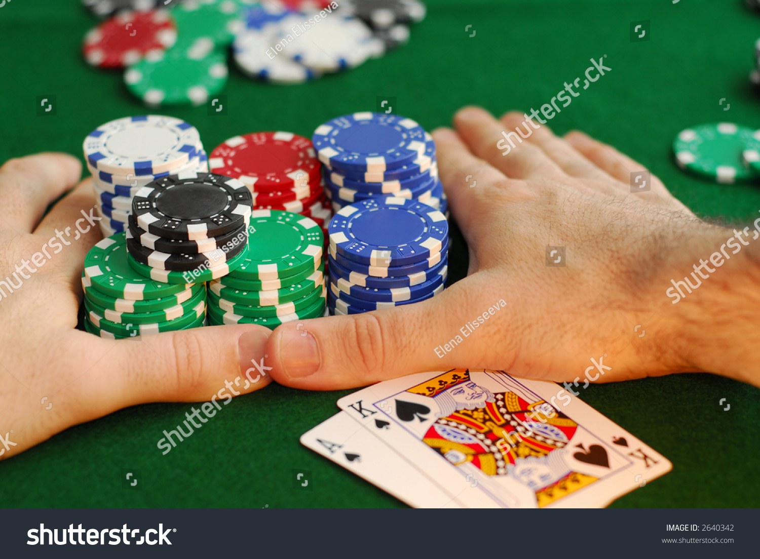 Poker Player Going All In Pushing Stock Photo 2640342 - Shutterstock