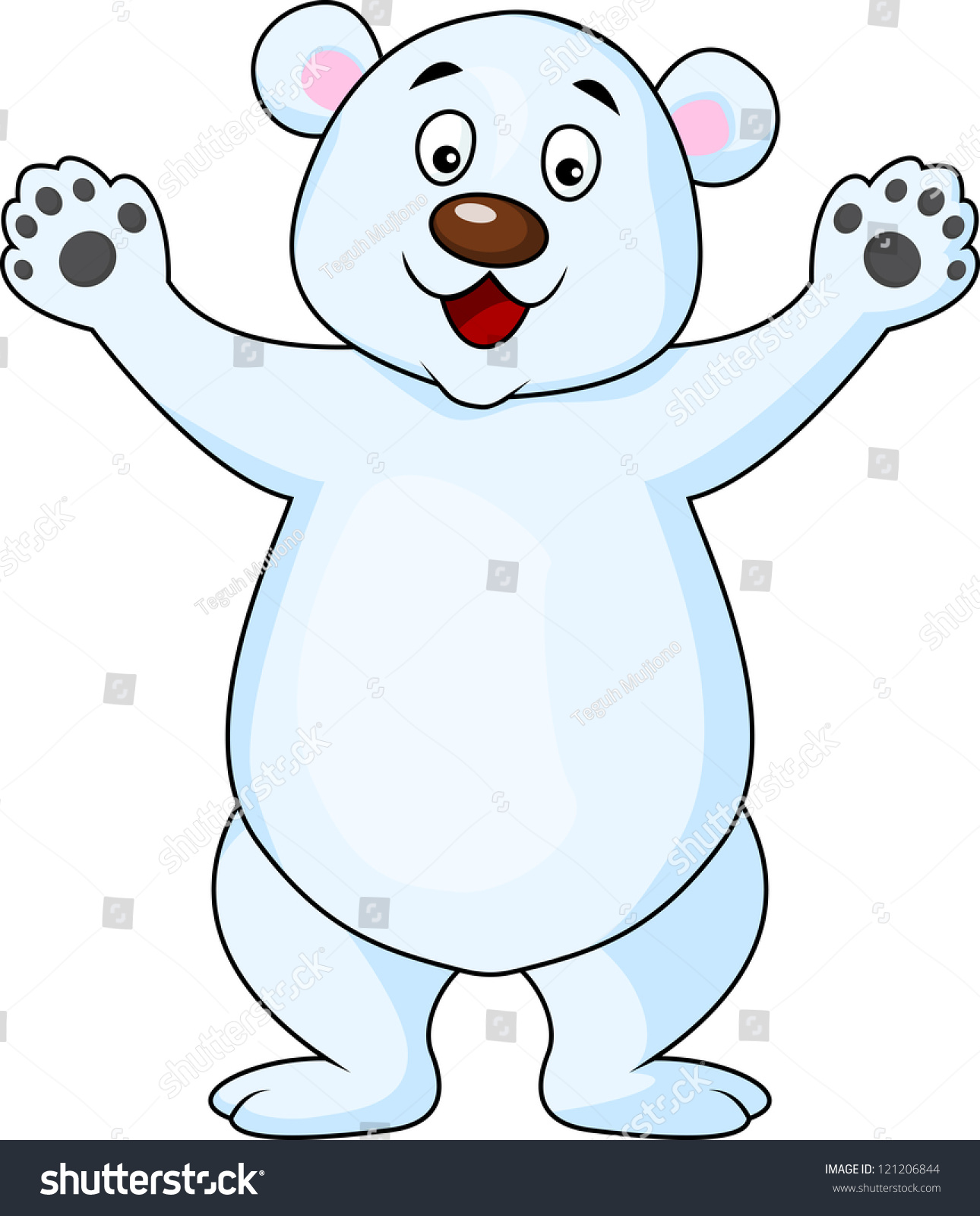 Polar Bear Cartoon Waving Stock Photo 121206844 : Shutterstock