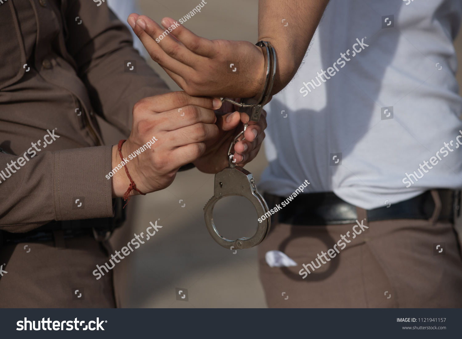 Police Raids Training Tactical Use Handcuffs Stock Photo 1121941157 ...