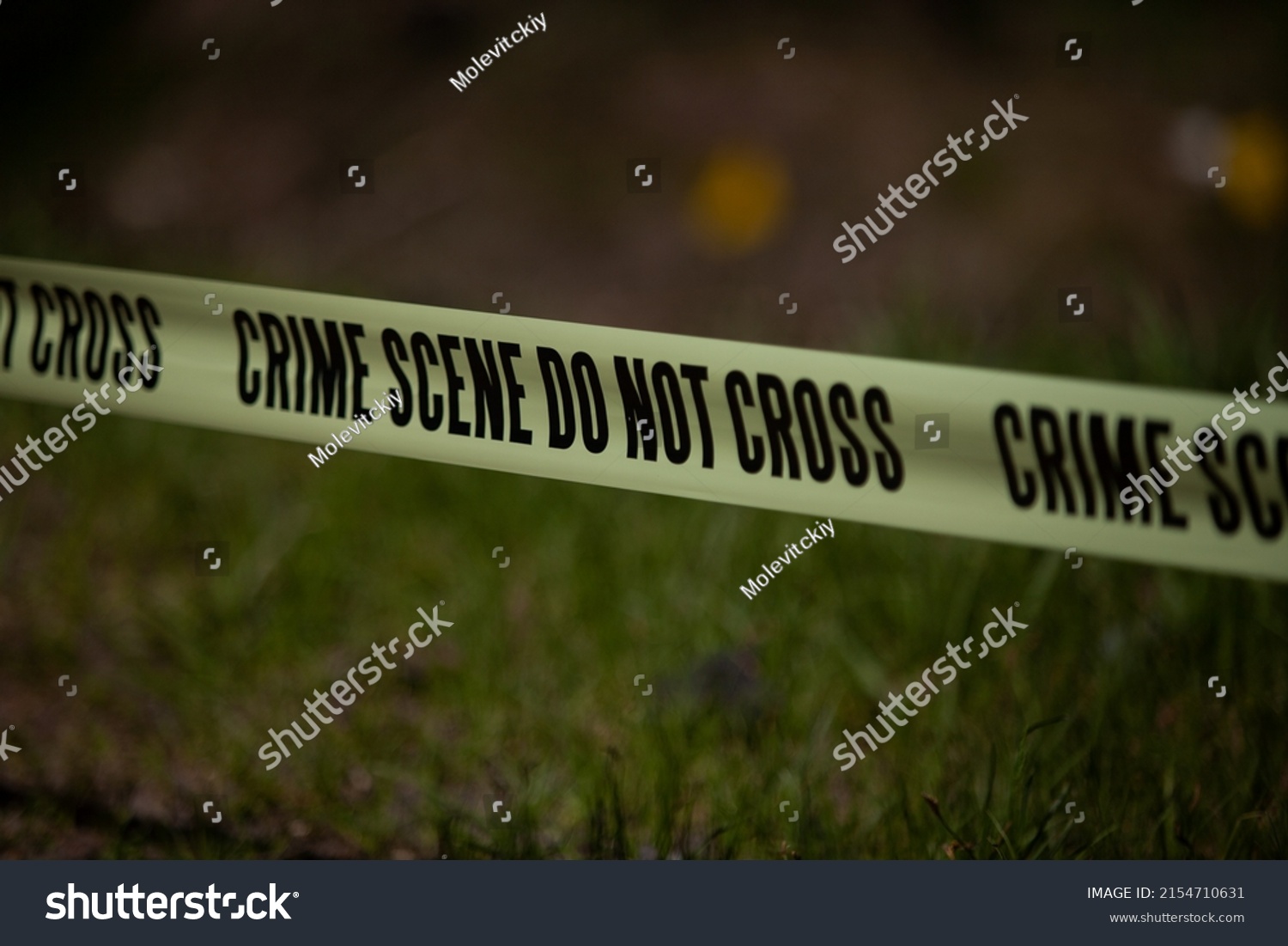 Police Tape Prohibiting Crossing Territory Stock Photo 2154710631 ...