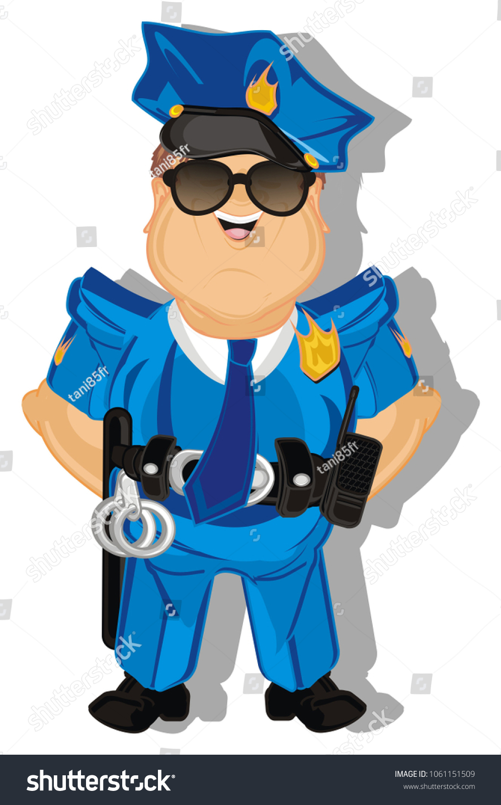 Policeman His Shadow Stock Illustration 1061151509