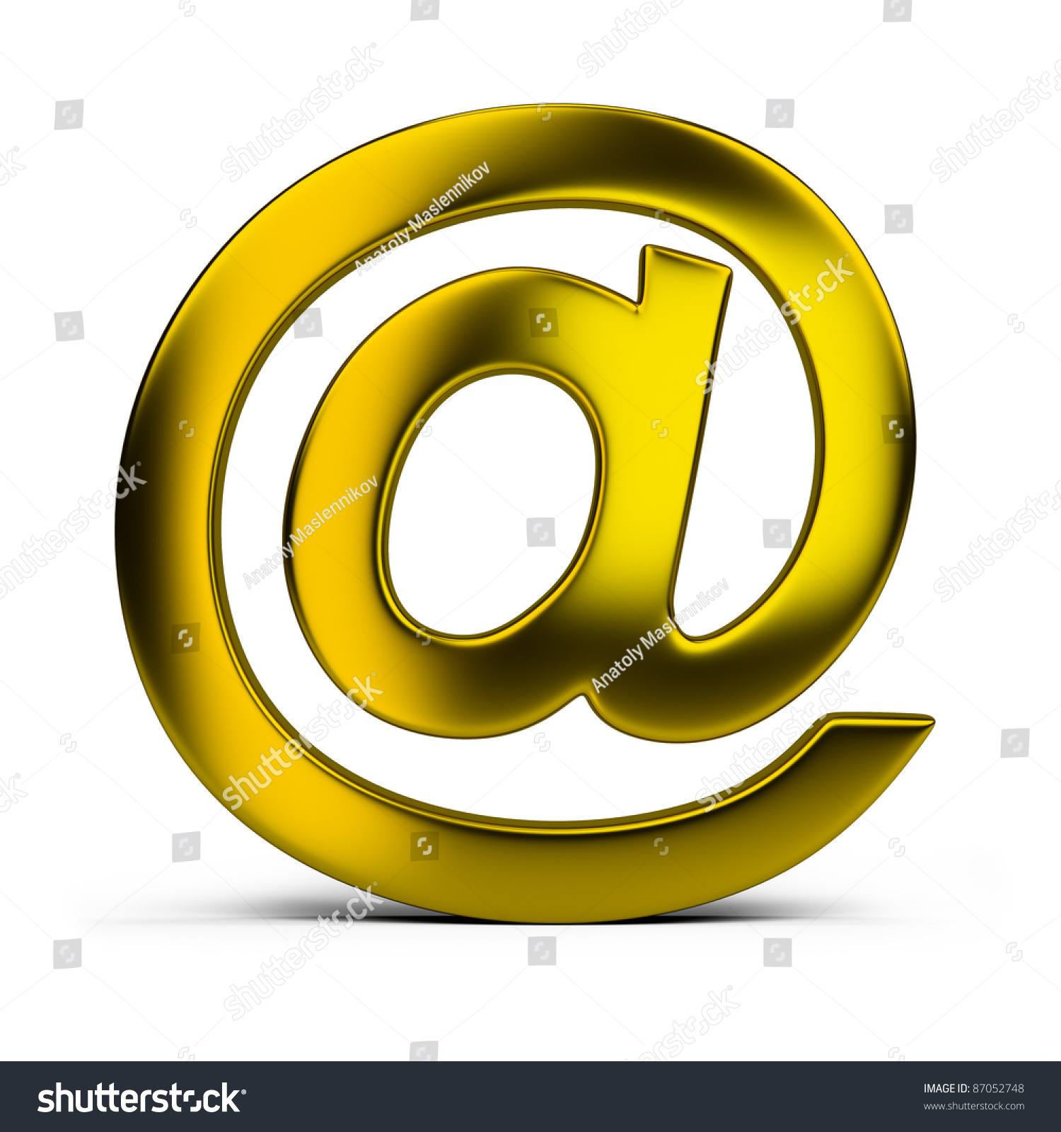 Polished Gold Email 3d Image Isolated Stock Illustration 87052748 ...