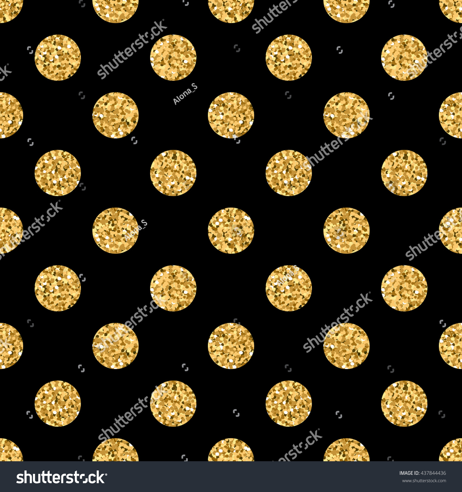 Polka Dots Seamless Pattern Gold Glitter Stock Illustration 437844436 ...