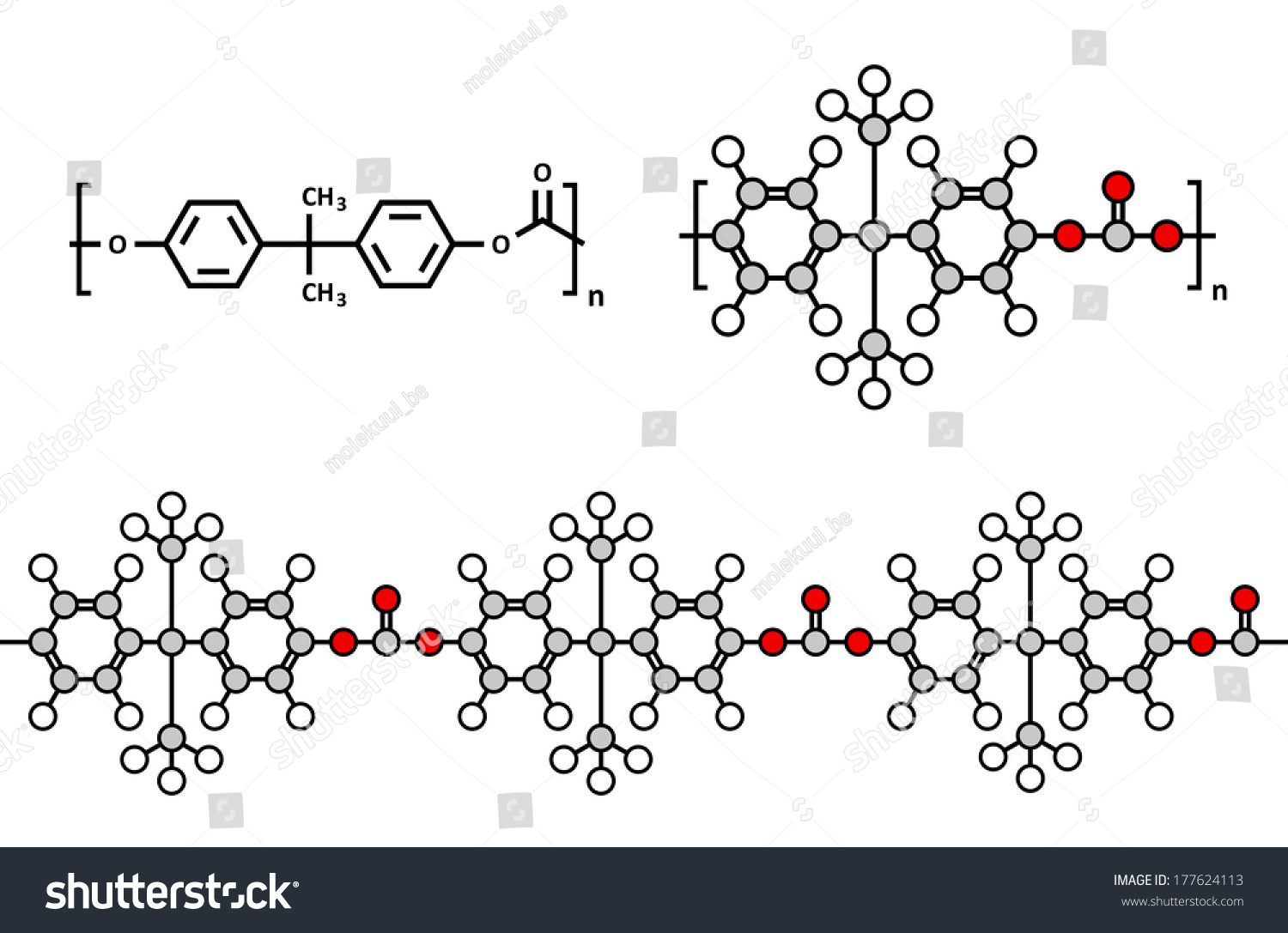 Polycarbonate Pc Plastic Chemical Structure Made Stock Illustration ...