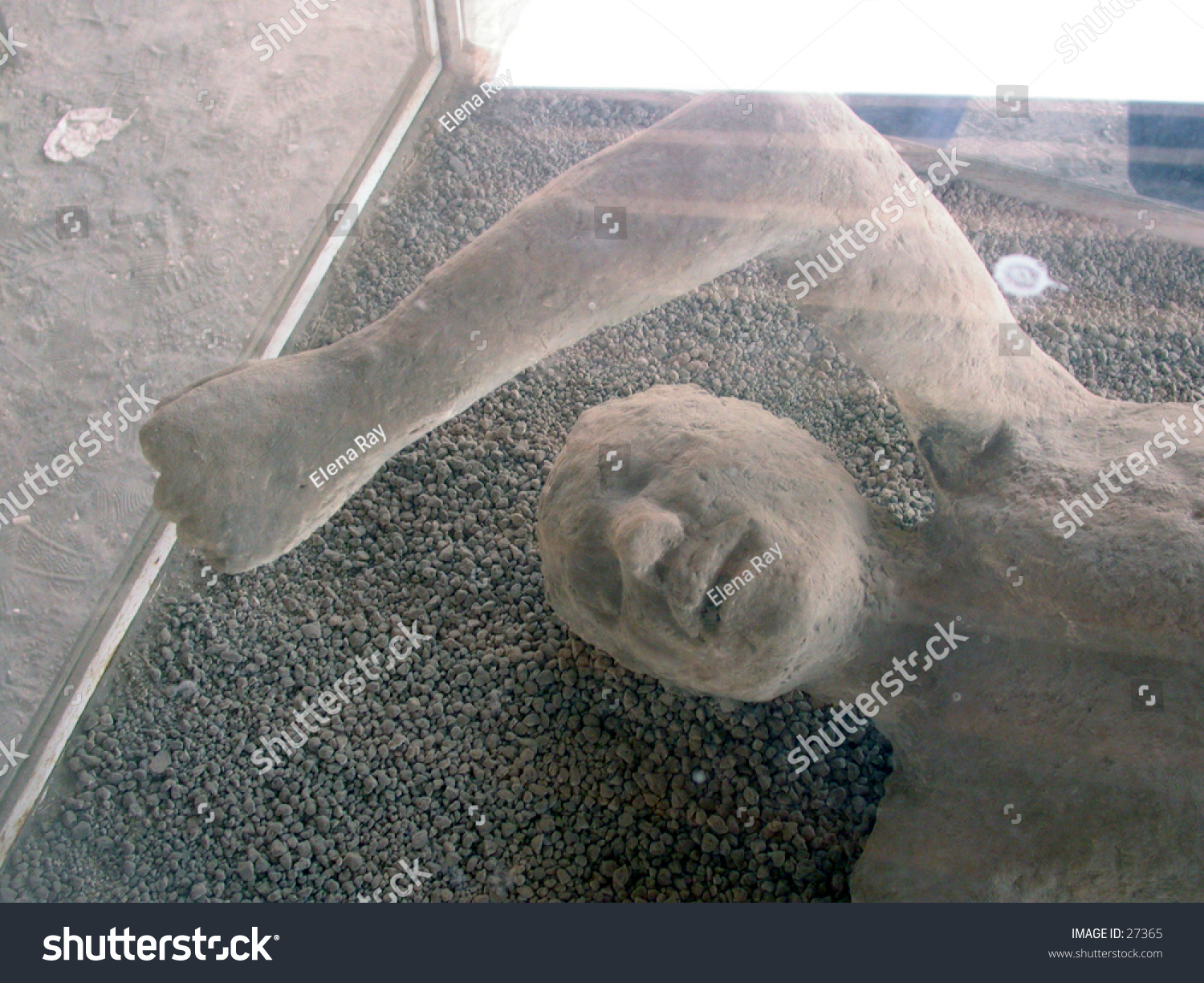 Pompeii Reproduction Unearthed Human Figure That Stock Photo 27365 