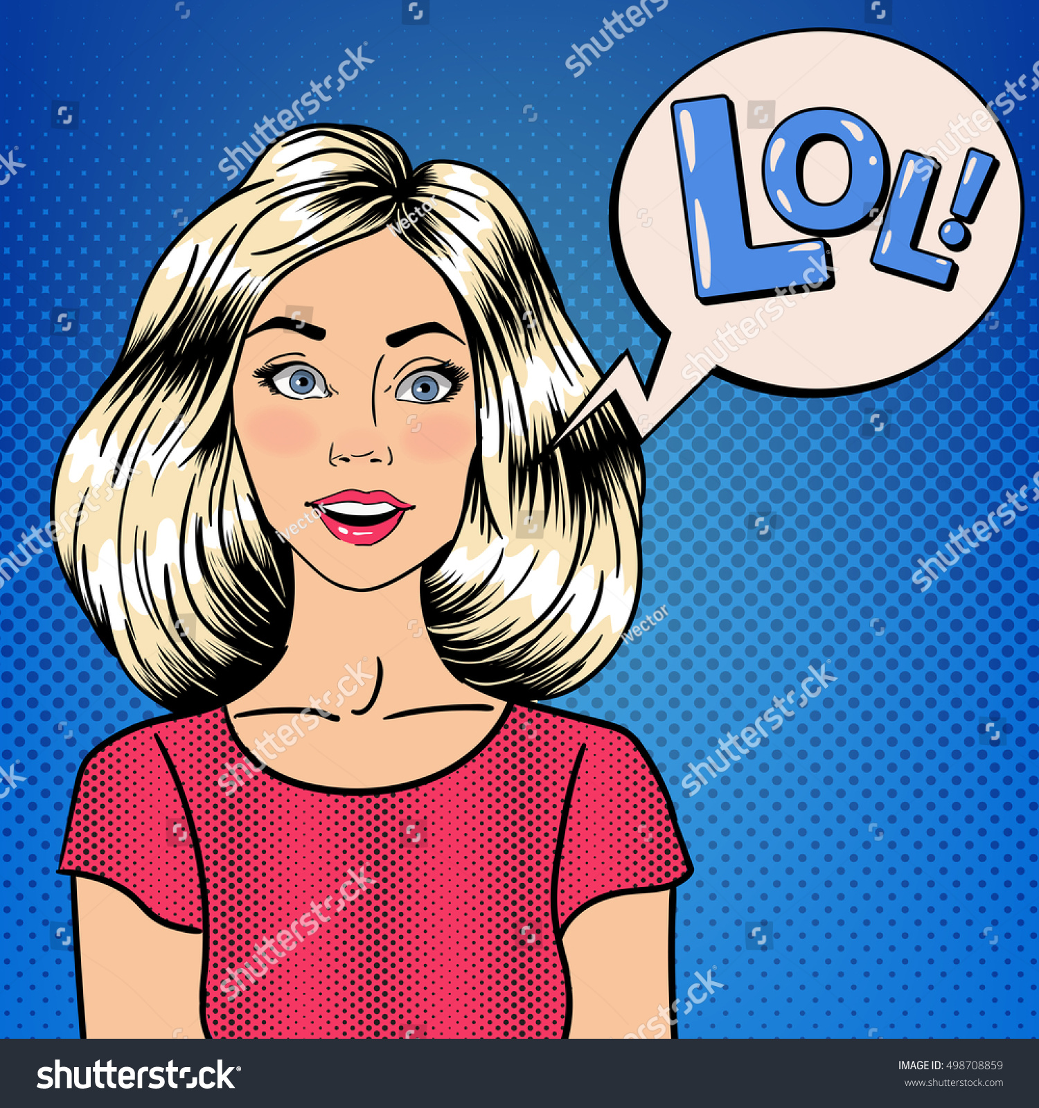 Pop Art Surprised Woman Comic Speech Stock Illustration 498708859 Shutterstock