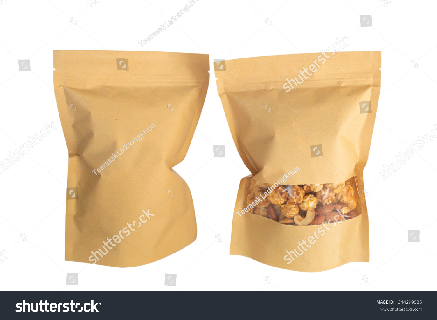 Download Popcorn Caramel Brown Kraft Zip Lock Stock Photo Edit Now 1344299585 Yellowimages Mockups