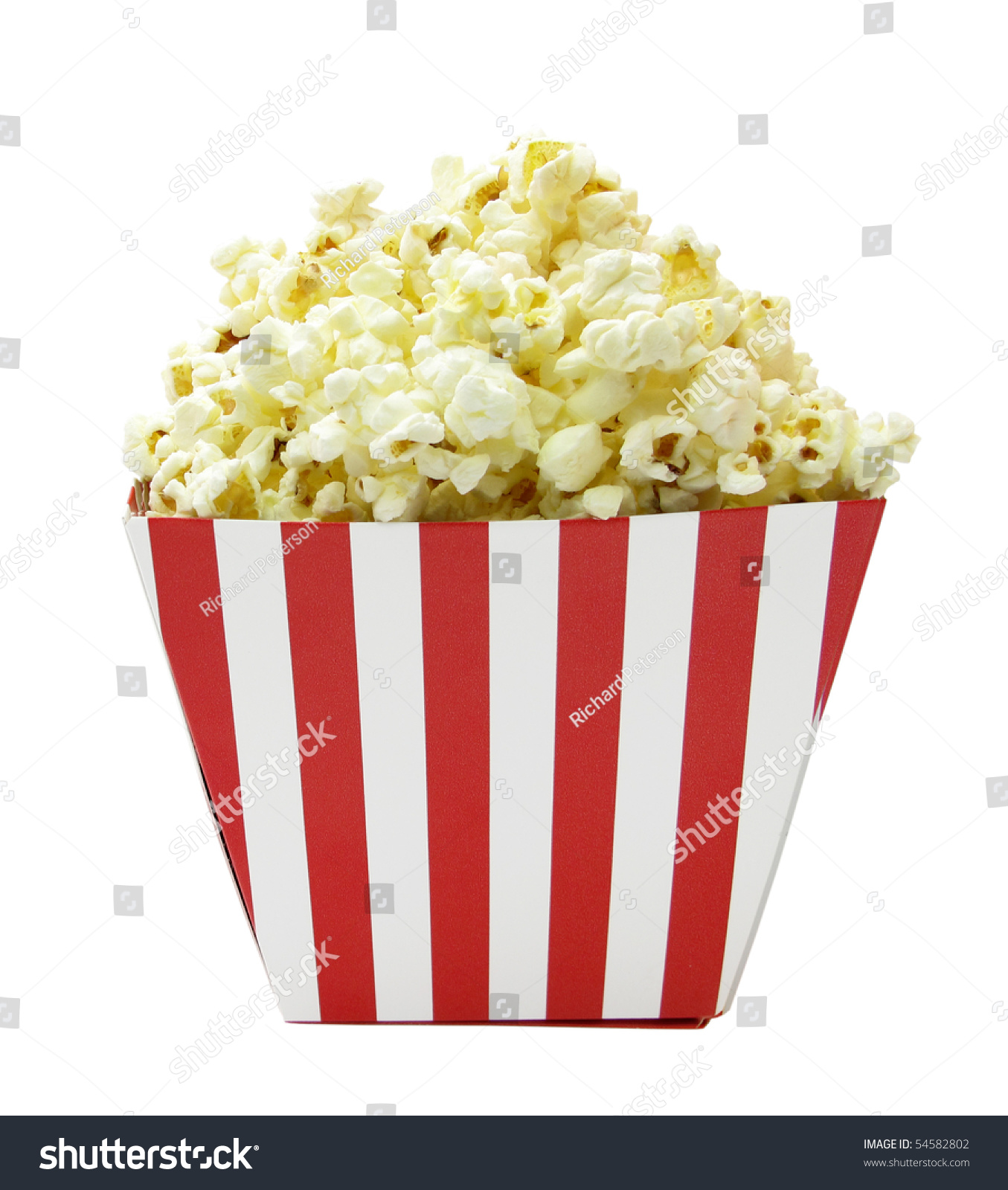 Popcorn Red And White Cardboard Box For Cinema Stock Photo 54582802 ...