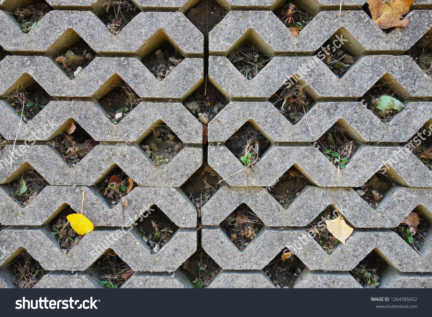 Porous Floor Tiles Parking Cars Stock Photo Edit Now 1264785652