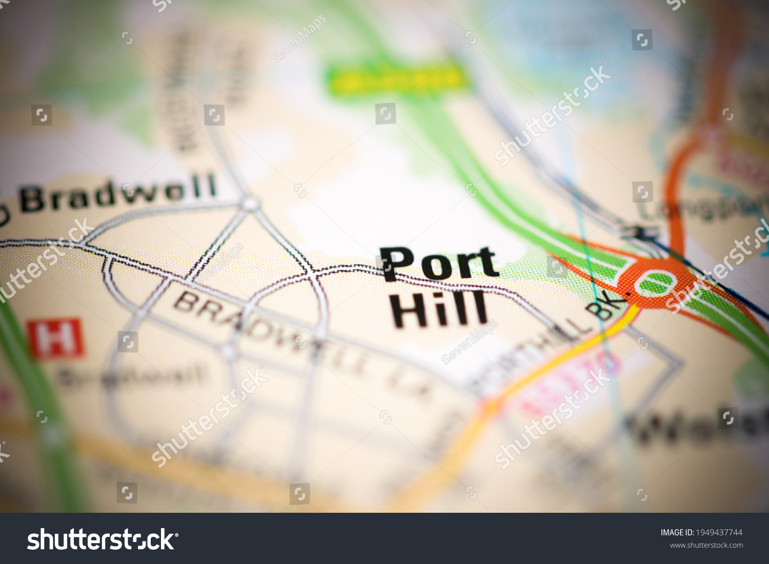 359 Uk Ports Map Images Stock Photos Vectors Shutterstock   Stock Photo Port Hill On A Geographical Map Of Uk 1949437744 