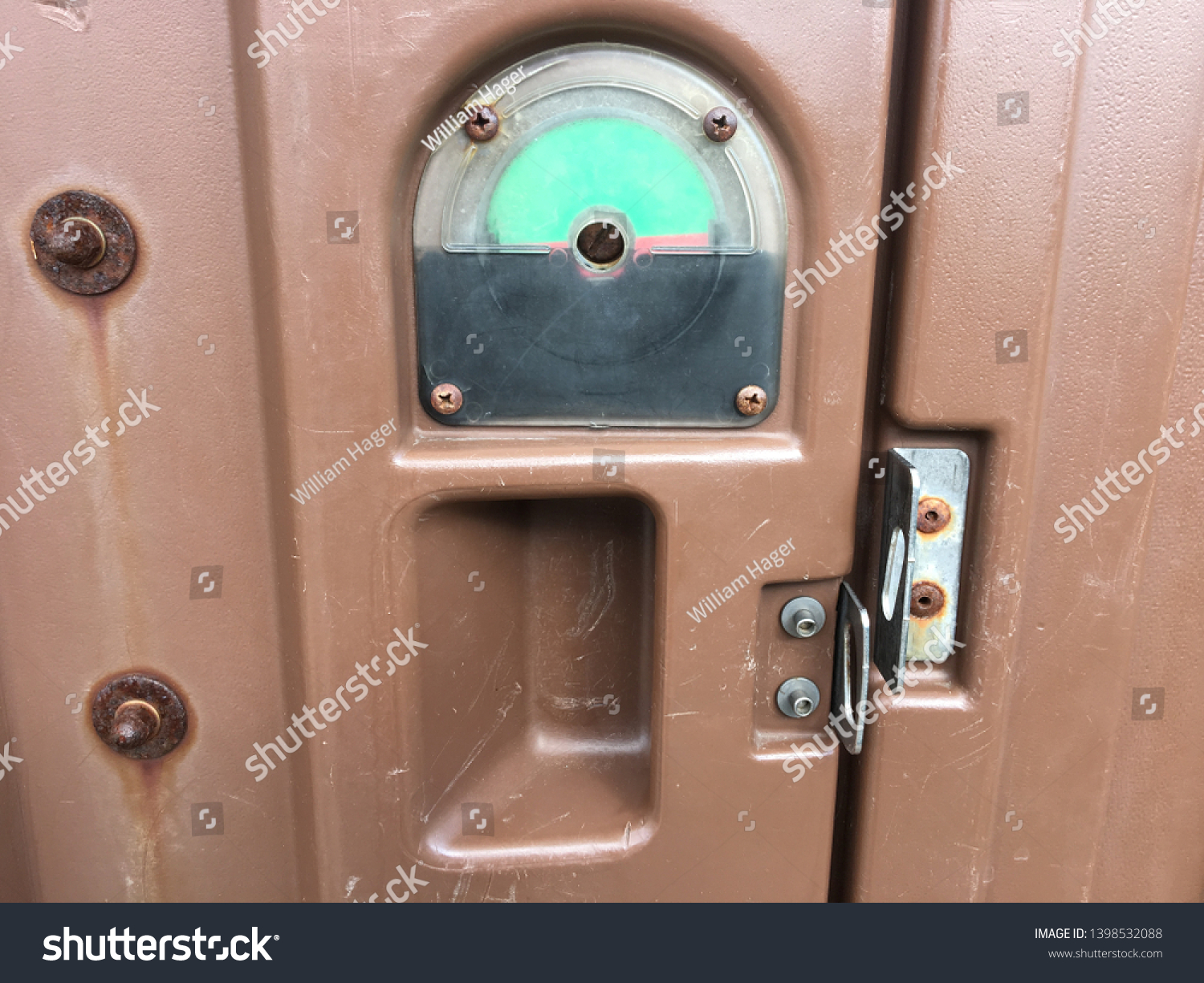 Porta Potty Bathroom Green Open Door Stock Photo Edit Now 1398532088