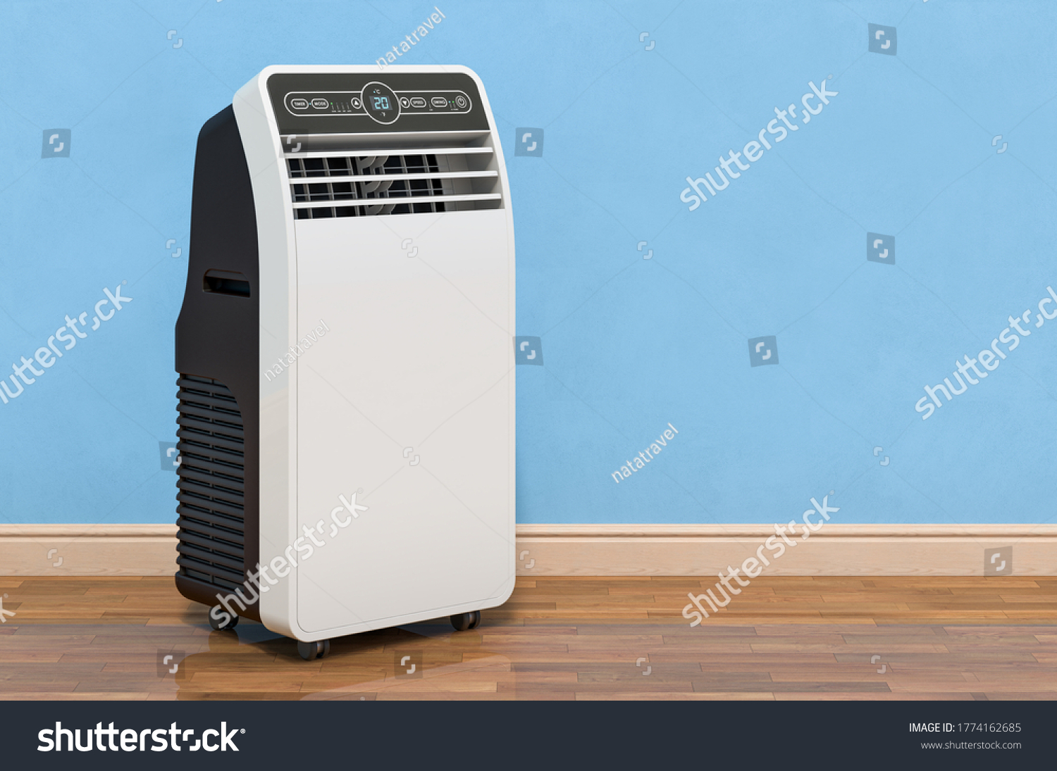 Portable Air Conditioner Room Near Wall Stock Illustration 1774162685