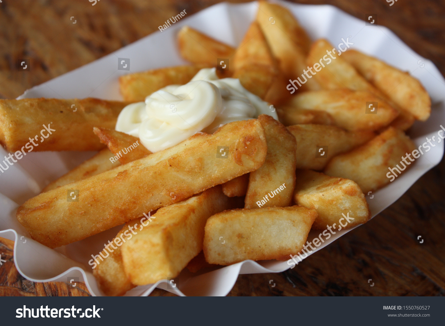 Portion Pommes Aus Der Schale Stock Photo Edit Now