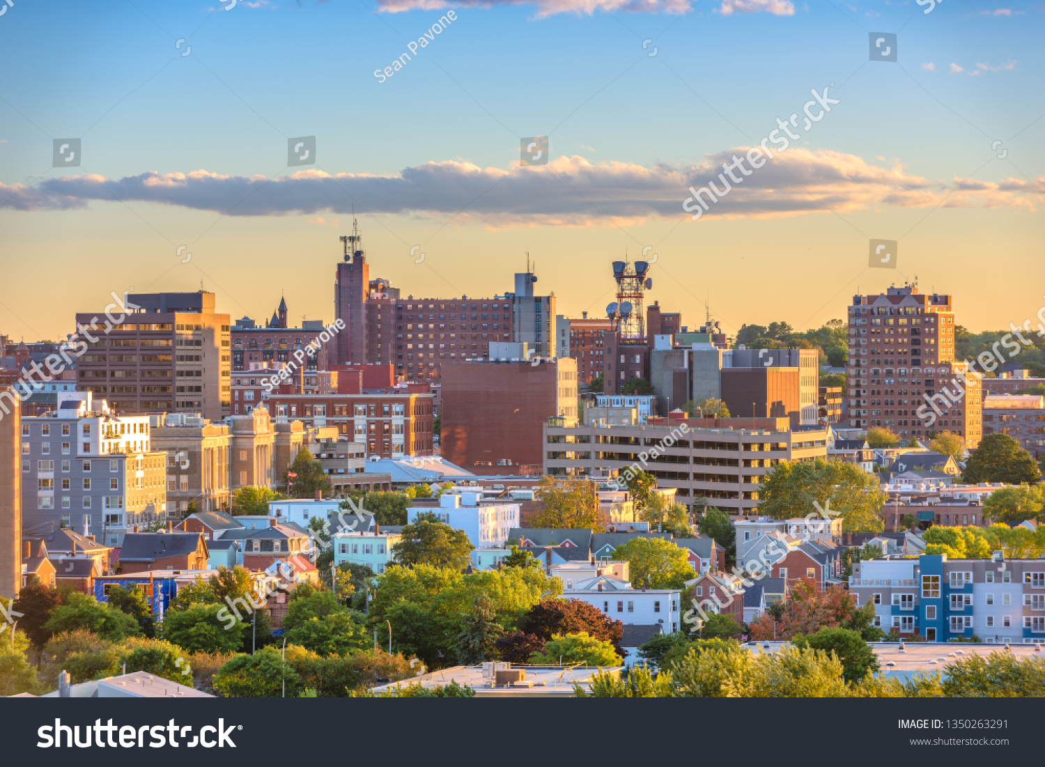 Portland Maine Usa Downtown City Skyline Stock Photo 1350263291 ...