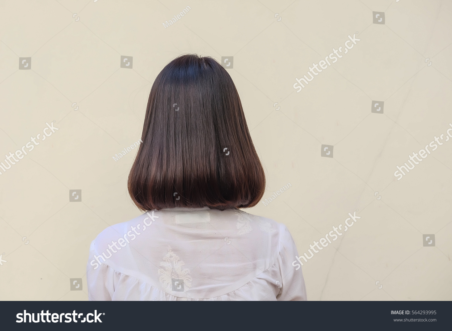 Portrait Bob Hair Style Medium Dark Stock Photo Edit Now 564293995