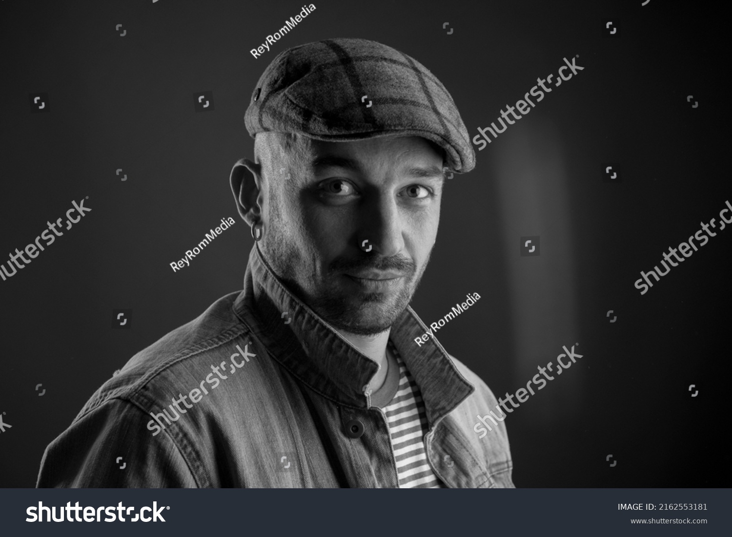 Portrait Balck White Colores Trendy Man Stock Photo 2162553181 ...