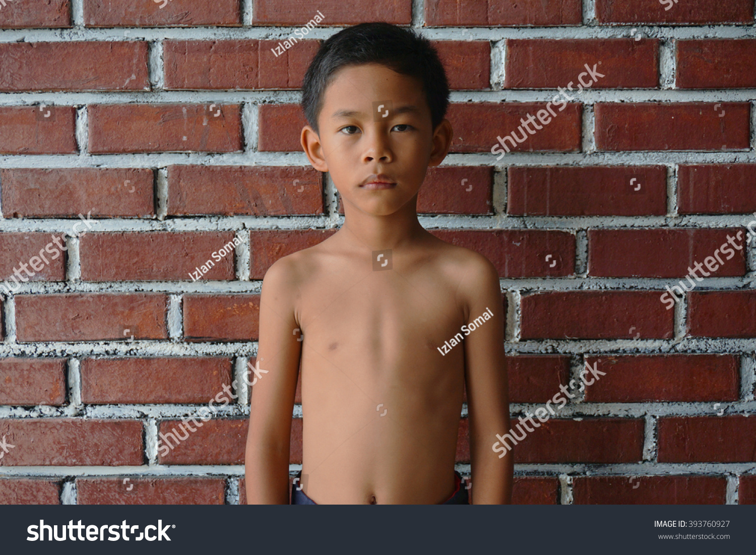 Portrait Malay Young Thin Shirtless Boy Stock Photo Edit Now 393760927