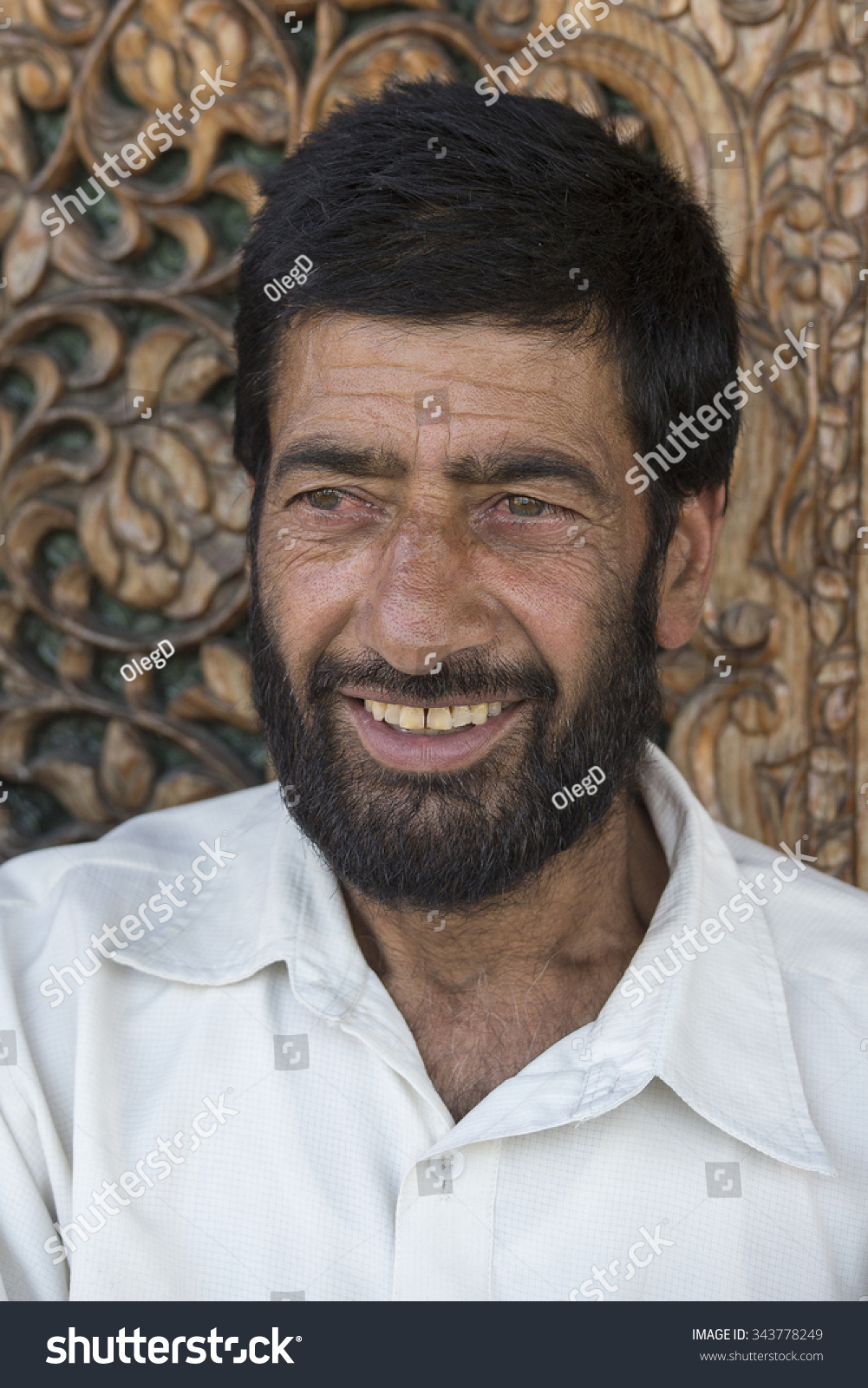 Portrait Muslim Man Srinagar Kashmir India Stock Photo (Edit Now) 343778249