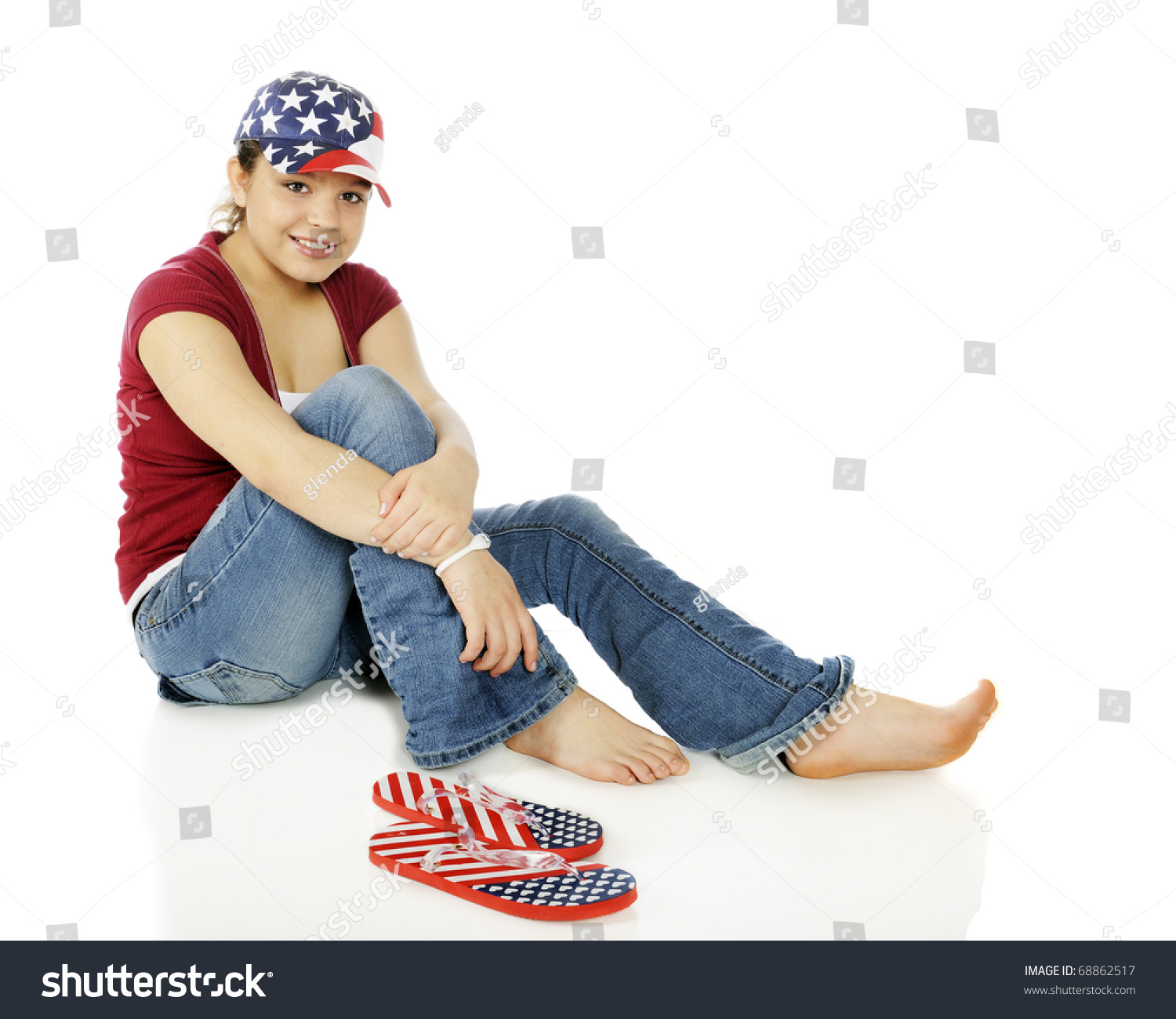 teen in flip flops