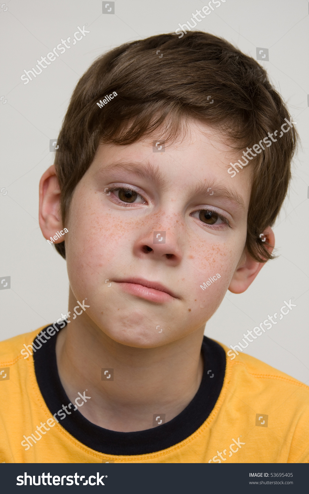 Portrait Of A Boy, Facial Expression Series. Stock Photo 53695405 ...