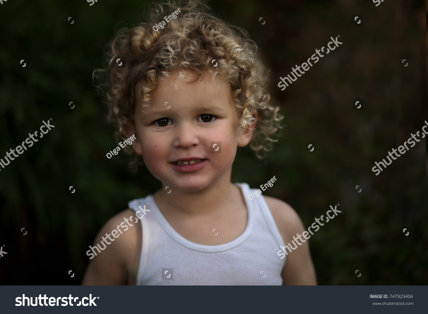 Portrait Caucasian Young Boy Blonde Curly Stock Photo Edit Now