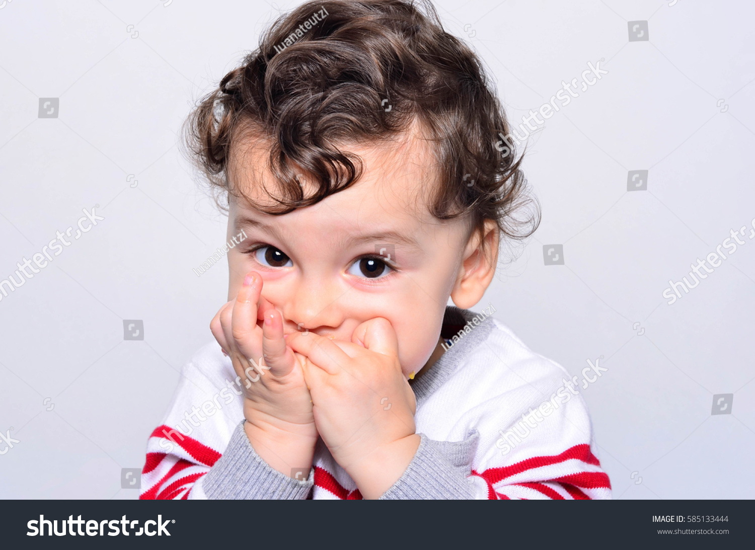 Portrait Cute Baby Eating Orange One People Food And Drink
