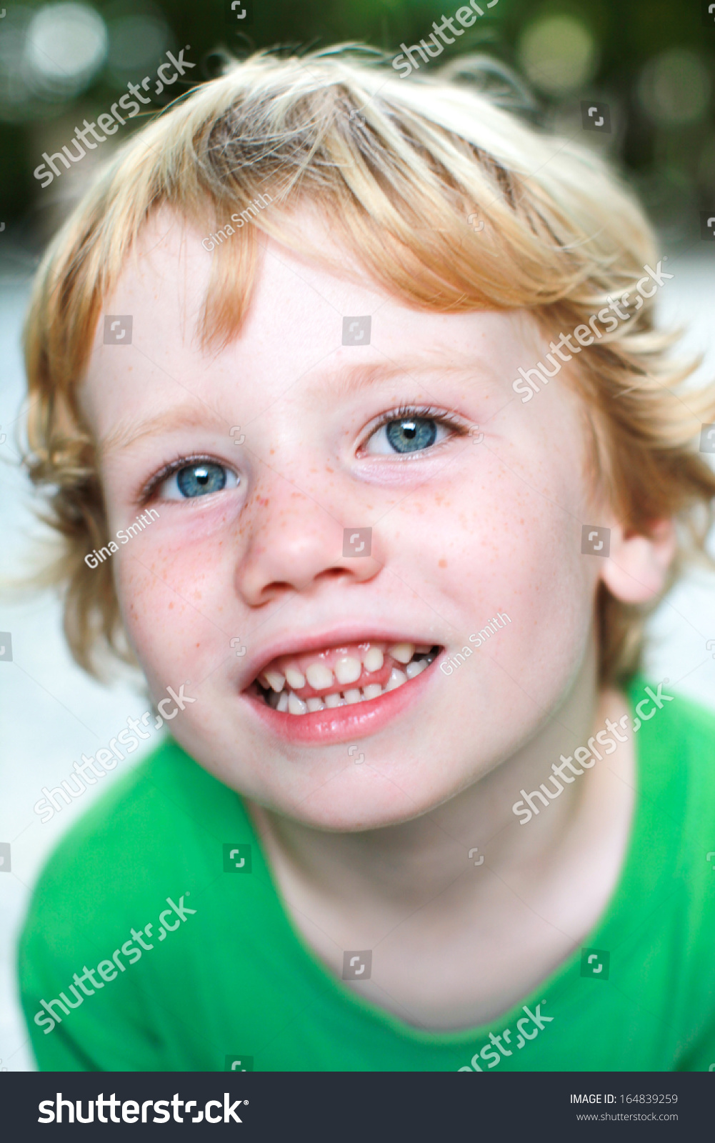 Portrait Cute Young Boy Blond Hair Stock Photo Edit Now 164839259