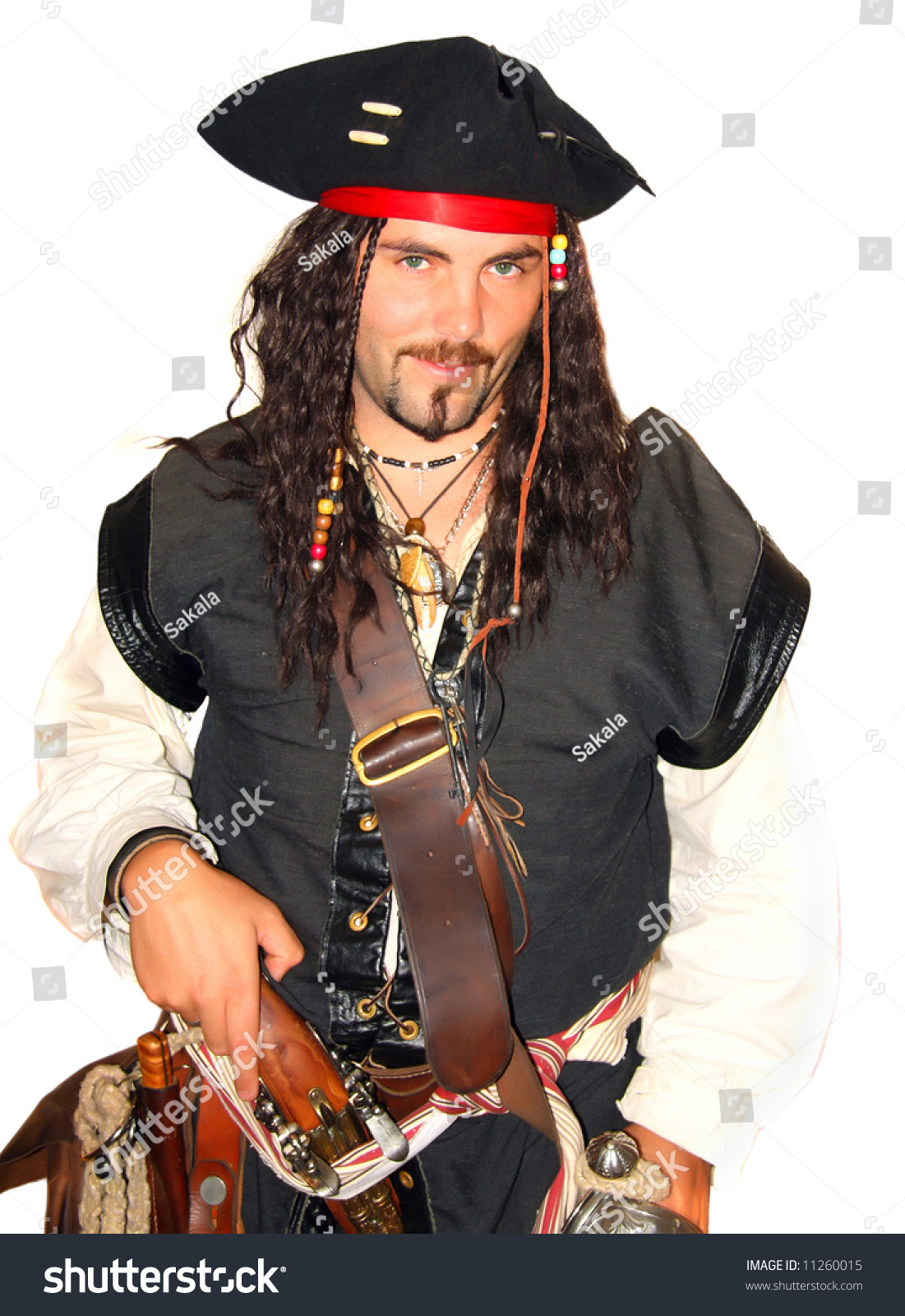 Portrait Of A Dangerous Medieval Pirate (Isolated) Stock Photo 11260015 ...