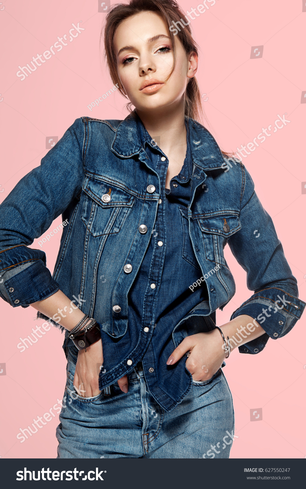 shirt with jeans jacket