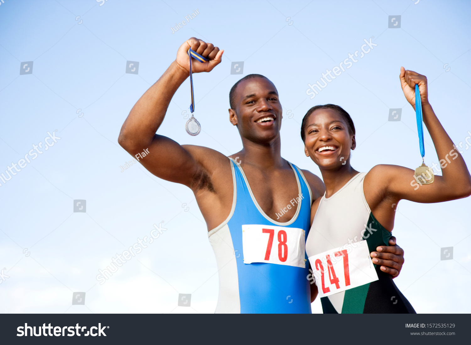 Portrait Female Athletes Their Medals Stock Photo 1572535129 | Shutterstock