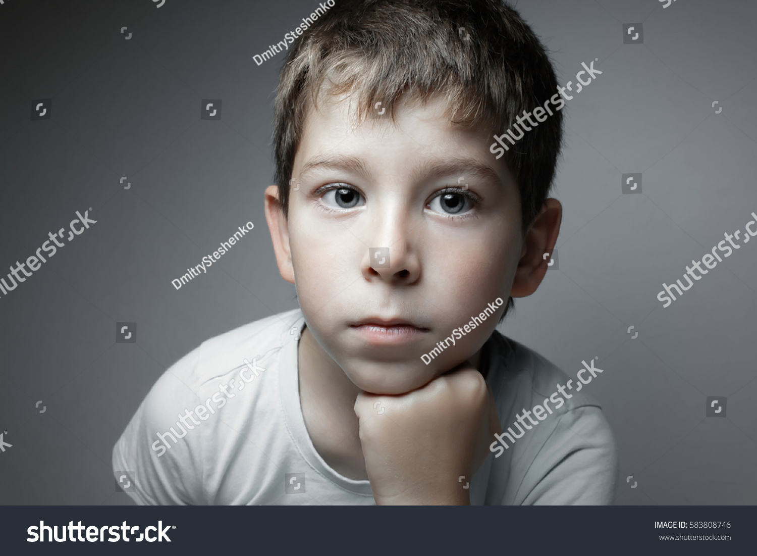 Portrait Handsome Boy Looking Cam Stock Photo (Edit Now) 583808746