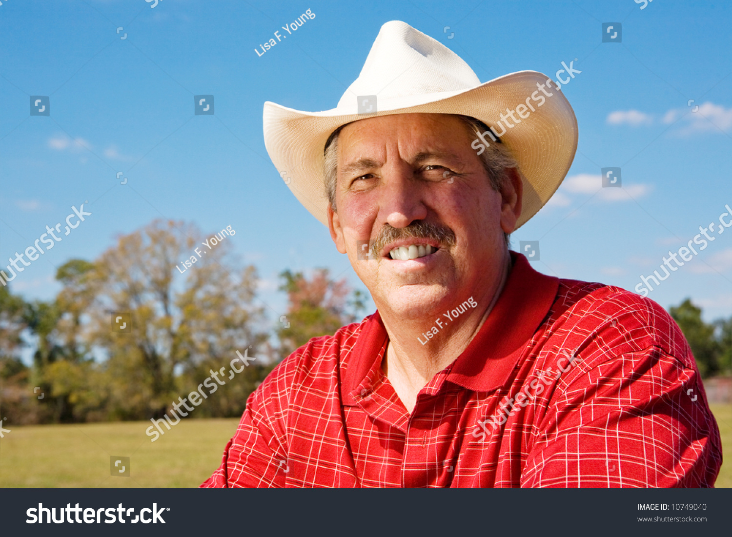 Portrait Handsome Mature Cowboy On His Stock Photo (Edit Now) 10749040