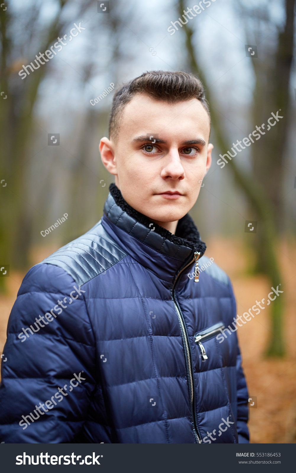 Portrait Handsome Teenage Boy Outdoor Woods Stock Photo (Edit Now ...